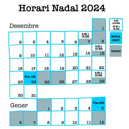 Horari Nadal 2024 | Llibreria online de Figueres i Empordà