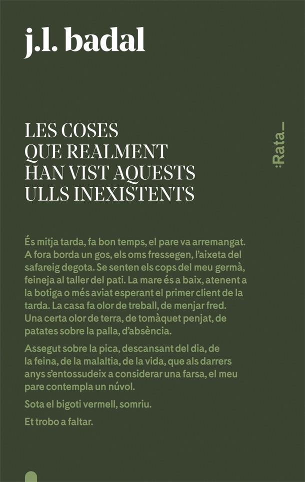 Les coses que realment han vist aquests ulls inexistents | 9788416738144 | Josep Lluís Badal | Llibreria online de Figueres i Empordà